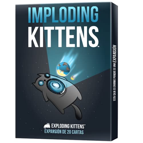 Exploding Kittens Imploding Kittens | Erweiterung | Kartenspiel für Katzenliebhaber und Explosionen | Ab 7 Jahren | 2 bis 6 Spieler | 15 Minuten pro Spiel - Spanische Sprache von Exploding Kittens