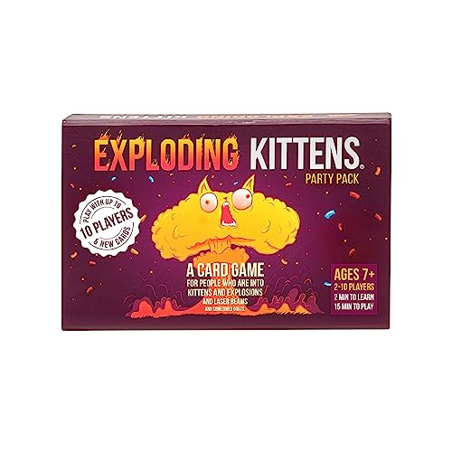 Exploding Kittens Party Pack - 2-10 Players - Ages 7+ - 15 Minutes to Play - Party-Sized High-Stakes Card Game, Ideal for Party, Family Game Night, Fun for Kids and Adults von Exploding Kittens