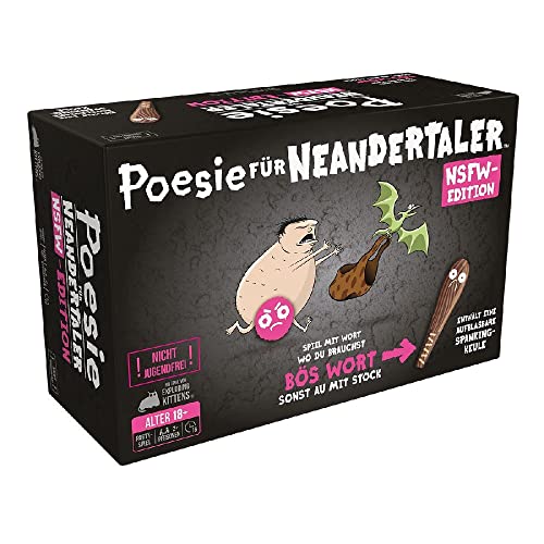 Exploding Kittens, Poesie für Neandertaler NSFW-Edition, Partyspiel, Kartenspiel, 2+ Spieler, Ab 18+ Jahren, 15 Minuten, Deutsch, Mehrfarbig, Bunt von Asmodee