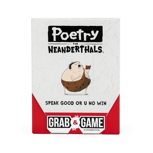 Exploding Kittens Poetry for Neanderthals Grab & Game by Laugh-Out-Loud Card Games for Families & Party Games Ages 7+ - 60 Cards, 200+ Words, Single-Syllable Guessing Fun for Parties & Groups von Exploding Kittens