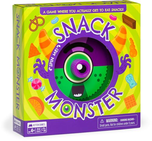 Exploding Kittens Snack Monster 2-6 Players - Ages 4+ - 10 Minutes to Play - Snack Eating Spinner Game - Kid Friendly Card Game, Family Game Night, Snack Time Kids Game von Exploding Kittens