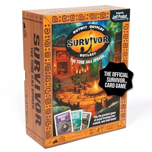 Exploding Kittens Survivor: The Tribe Has Spoken - Das einzige offizielle Kartenspiel für Survivor-Fans - Familienpartyspiel für Kinder ab 8 Jahren - 3 bis 6 Spieler - Ideal für Erwachsene, von Exploding Kittens