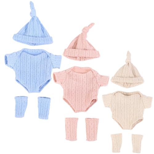 Babypuppenkleidung für 7,9inch Puppe 3 Set weiche Babypuppenkleidung 3 Farben Hautfreundliche Wiederverwendbare Puppen -Outfits für Neugeborene Mädchen Jungen. von Eyccier