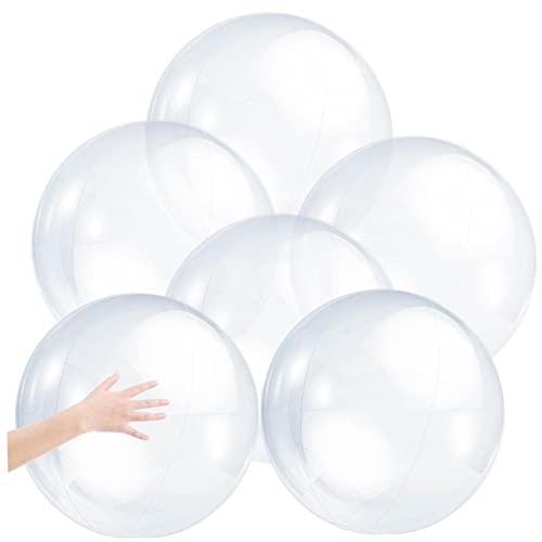 Eyccier 6pcs aufblasbare klare Ball 16 Zoll PVC Beach Ball Heller Wasserballon Clear Pool Beach Party Ball. von Eyccier