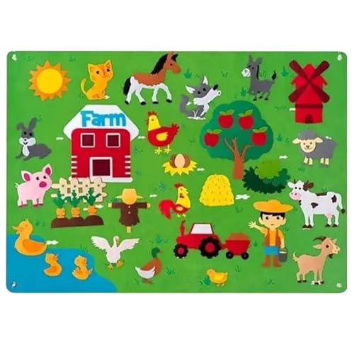 Eyccier Fuzzy Filz Board für Kleinkinder 41,3 x 29,5 Zoll Farm Farm Fish Story Board Vorschule Storytelling Fisel Wall Board Early Earlyational Sensor Toys for Boy Girl Birthday Gift. von Eyccier