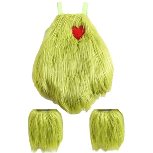 Eyccier Grüne Monsterkostüm für Kinder 1 Set 6-12 Monate Plüschkindmonster Kostüm mit Herzdekoration süßes Monster Kostüm für Weihnachten Halloween Cosplay .. von Eyccier