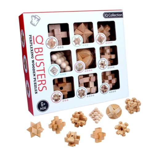 Eyccier Hölzerne Gehirn Teaser Jigsaw 3D Lock Brain Lock intellektuelles Bildungsspielzeug für Kindergeschenk. von Eyccier