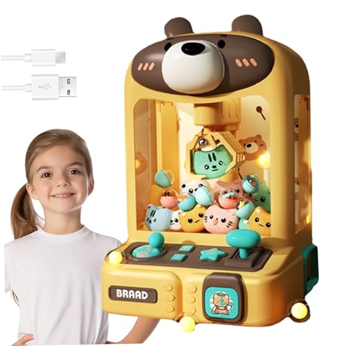 Eyccier Mini Greifautomat für Kinder mit Licht und Musik, niedlicher Greifautomat in Bärenform, USB, DIY Mini Verkaufsautomat Kinder, keine Batterie von Eyccier