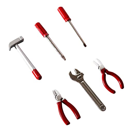 Eyccier Miniatur Puppenhaus Werkzeuge, Metall Reparaturwerkzeug, Modell Set, Puppenhaus Dekorationszubehör, 6 Stück von Eyccier