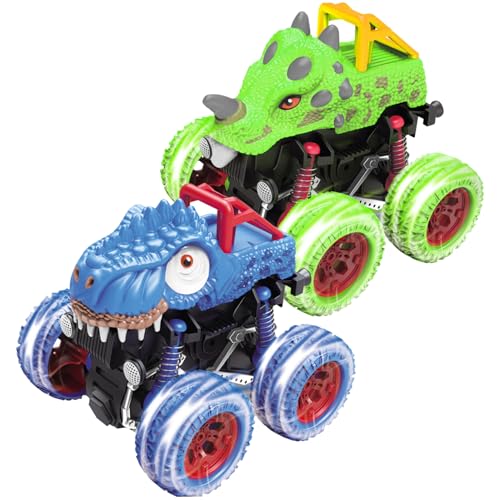 Eyccier Monster Truck Toys 2pcs Dinosaurier Monster -Maschinen Spielzeug 3.4x3.4x3.7 Zoll süße lustige Monster -Trucks für Jungen. von Eyccier