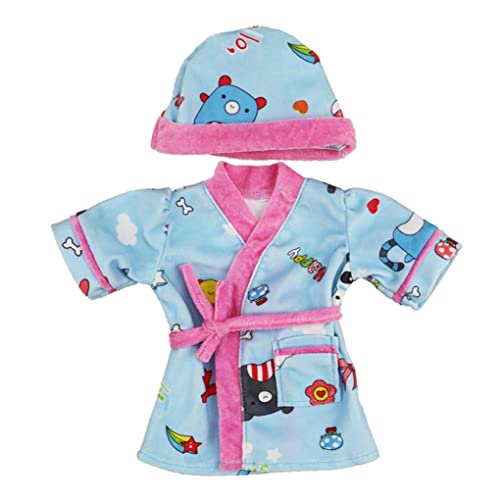 Eyccier Puppenpyjama, Babypuppen Bademantel, Outfits, Kleidung, warme Kleidung, Zubehör mit Hut für 18 Zoll Puppen von Eyccier