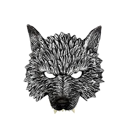Eyccier Wolfsmaske, Werwolf Halbmaske, 3D Halloween Werwolf, Wolfsmaske für Maskerade, Cosplay Requisiten, Halloween Partyzubehör von Eyccier