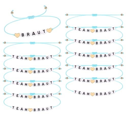 Eyezeeption 12 Stück Blau Jga Armbänder Frauen Team Braut Jga Accessoires Frauen, Junggesellenabschied Frauen Jga Deko Frauen Team Bridesmaids Jungessellinnenabschied Braut Team Bride Armbänder. von Eyezeeption