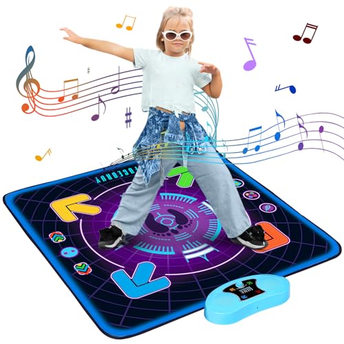 Eygood Tanzmatte für Kinder 3 Spielmodi Musikalische Tanzmatte mit LED Lichter Kinderspielzeug Musical Tanzspiel Weihnachten Geburtstags Geschenke Spielzeuge für 4 5 6 7 8 9 10+ Jahre Mädchen Jungen von Eygood