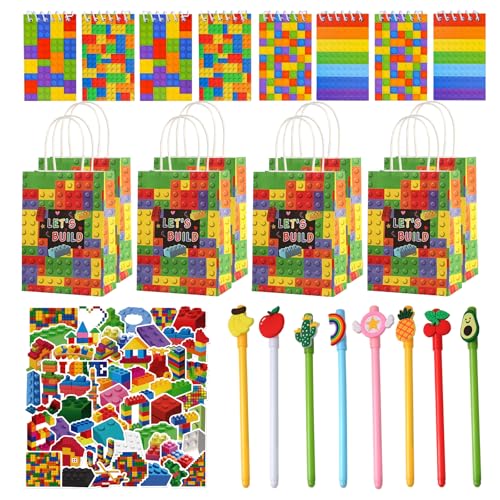 74 Pcs Bausteine Mitgebsel Kindergeburtstag, Bausteine Geburtstag mit Gelstiften Notizbuch Geschenktüte Aufkleber Geschenk für Kindergeburtstag,Building Bricks Give Aways Regenbogen Party Geschen 74 Pcs Bausteine Mitgebsel Kindergeburtstag, Bausteine Geburtstag mit Gelstiften Notizbuch Geschenktüte Aufkleber Geschenk für Kindergeburtstag,Building Bricks Give Aways Regenbogen Party Geschen von Eymobad