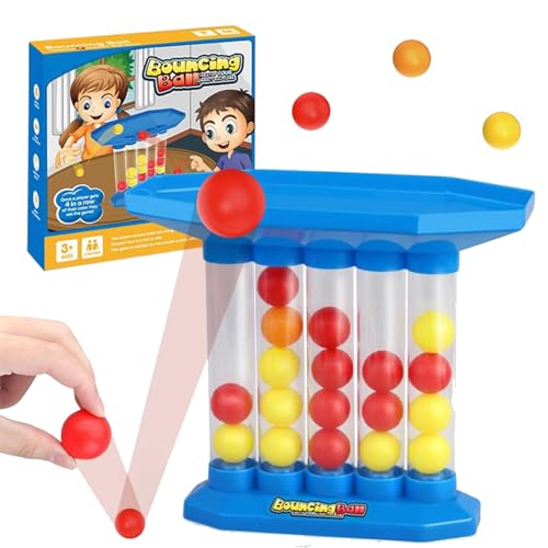 Bouncing Ball Tischspiel, Vier Gewinnt Spiel Hüpfball, Jumping Ball Tabletop Ping Pong Spielballspiel, 4 Shots Desktop Bouncing Toy für Kinder Familie und Party von Eymobad