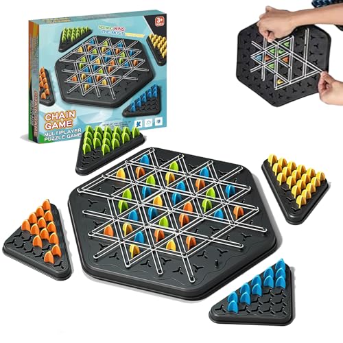 Triggle Spiel, Triggle Dreieck Schach Set, Triggle Game,Brettspiele Dreieck,Ketten Dreieck Spiel,Chain Triangle Game,Triggle Borad Spiel Triggle Spiel für 2-4 Spieler von Eymobad