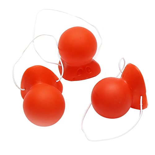 Eysaure 3 StüCke Rote Clownnase Hupende Quietschende Clownnase mit Elastischem Seil für Erwachsene Halloween Cosplay KostüMzubehöR von Eysaure