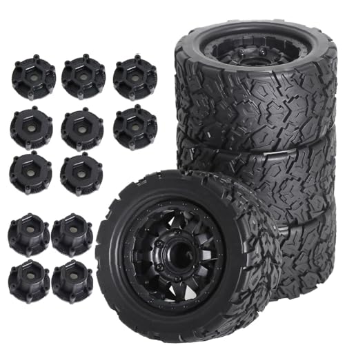 Eysaure 4 Stück 110 mm 1/10 -Stunt-Truck-Reifen 12 mm und 14 mm Sechskant für/ARRMA/für KRATON/für Outcast/für B von Eysaure