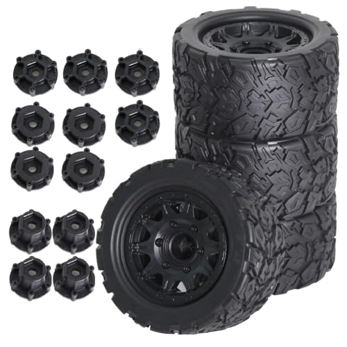 Eysaure 4 Stück 110 mm 1/10 -Stunt-Truck-Reifen 12 mm und 14 mm Sechskant für/für ARRMA/für KRATON/für Outcast/für A von Eysaure