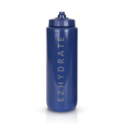 Ezhydrate 1 Packung Blaue 907.2 g Squeeze Wasserflaschen - Sport Wasserflaschen für Fußball, Hockey, Leichtathletik - Wiederverwendbares Spritzflaschen-Set, BPA-frei, perfekt für Fitnessstudio, von Ezhydrate