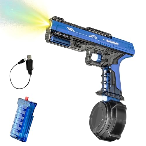 Wasserpistole Elektrisch für Kinder,elektrische wasserpistole mit LED-Licht, 500ml Wasserpistole mit Wiederaufladbare Batterie,Outdoor Water Gun Schießspiel für Erwachsene and Kinder (Blue) von Eznaobo