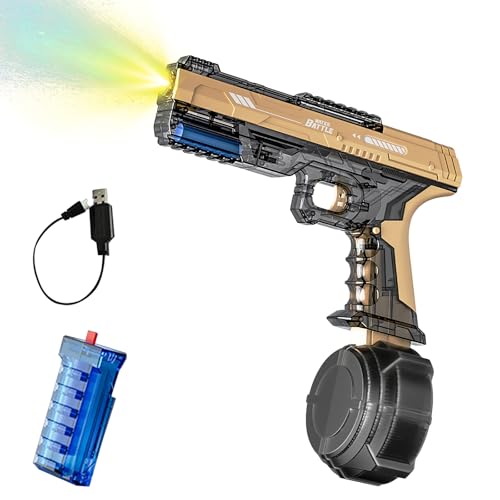 Wasserpistole Elektrisch für Kinder,elektrische wasserpistole mit LED-Licht, 500ml Wasserpistole mit Wiederaufladbare Batterie,Outdoor Water Gun Schießspiel für Erwachsene and Kinder (Yellow) von Eznaobo