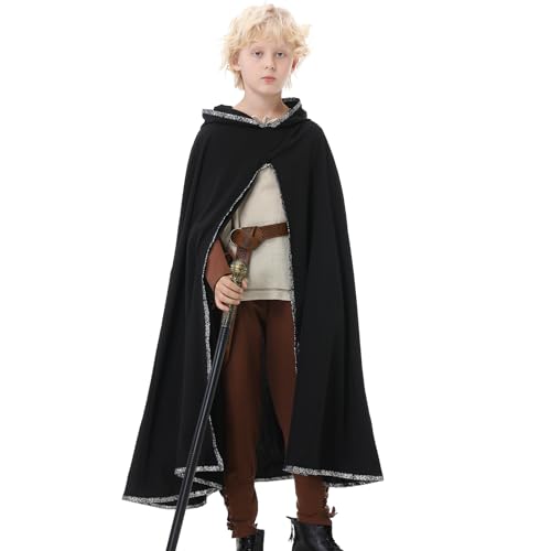 Ezuwail Mittelalter Kleidung Kostüme für Kinder, Jungen Wikinger Kostüm, Faschingskostüme Kinder Junge, Kinderkostüm Halloween Carnival, Mittelalter Kostüm Kinder Zubehör Set (Beige, 110) von Ezuwail