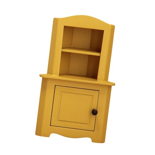 F Fityle 1/12 Dollhouse Displinetschrank Mini -Buchregal -Modell Simulation Zubehör Spielzeug für Handwerksfenster -Display -Geschenkrollenspiele, Gelb von F Fityle