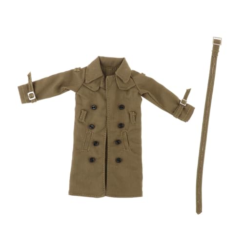 F Fityle 1/12 Männliche Trenchcoat Männliche Figur, 1/12 Maßstab Figur Puppe Kleidung für 6'' Action Figuren Zubehör, Grün von F Fityle