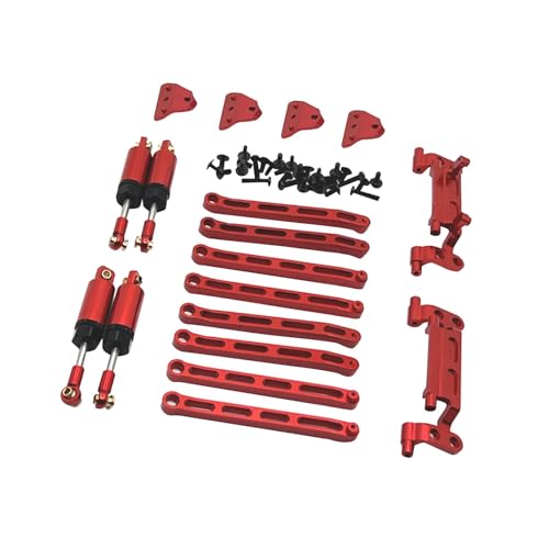 F Fityle 1/12 RC-Auto-Metall-Upgrade-Kits Spurstangenzubehör Stoßdämpfer vorne und hinten Spurstangensitz für MN78 MN168 Buggys, ROT von F Fityle