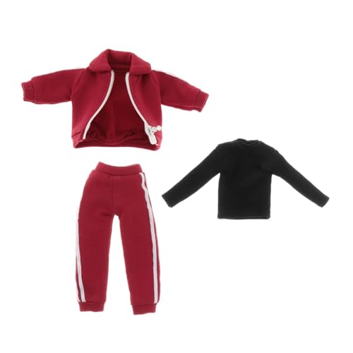F Fityle 1/12 männliche Actionfigur Kleidung Trainingsanzug Mode Mantel Bottoming Shirt Miniatur Sweatsuits Outfits Puppenkleidung Sportbekleidung, Rot F Fityle 1/12 männliche Actionfigur Kleidung Trainingsanzug Mode Mantel Bottoming Shirt Miniatur Sweatsuits Outfits Puppenkleidung Sportbekleidung, Rot von F Fityle