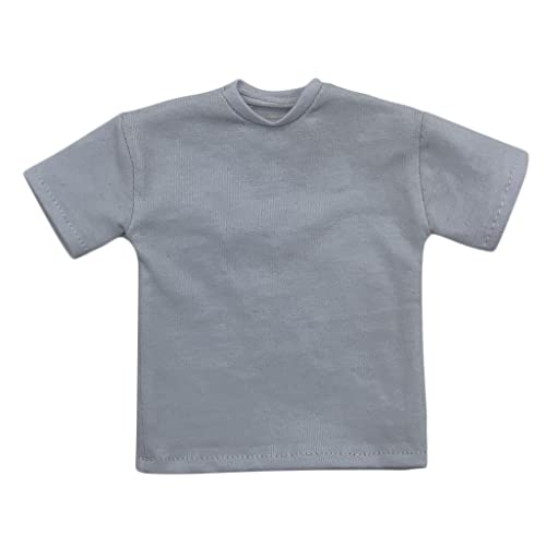 F Fityle 1/6 Gradeinteilung Rundkragen T-Shirt Hemd Kleidung Zubehör für 12 Action Figuren, Weiß, 12,6 cm von F Fityle