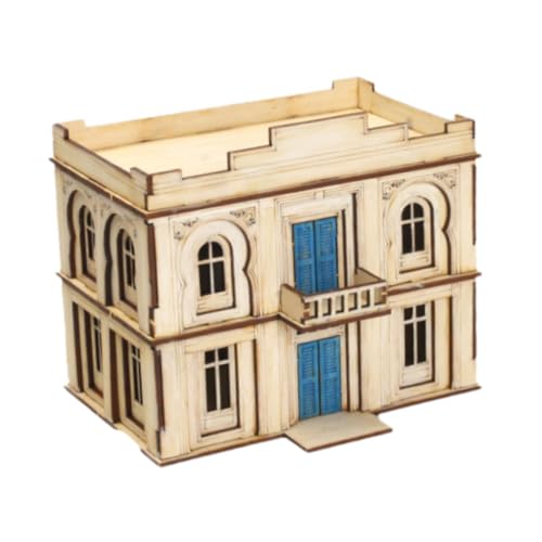 F Fityle 1/72 Holzarchitektur-Bausätze, Denksportaufgabe, 3D-Holzpuzzle, einzigartiges Kunsthandwerk, Holzhausmodell für Dekoration, Geschenk für Jugendliche, 2 Stockwerke von F Fityle