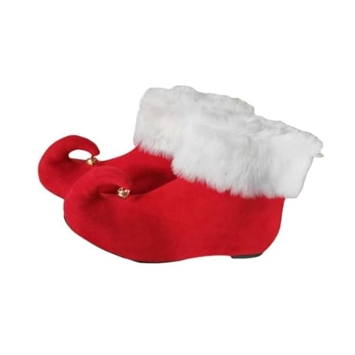 F Fityle 1 Paar Elfenschuhe mit Glöckchen als Weihnachts-Anziehparty-Zubehör, Länge 24cm von F Fityle