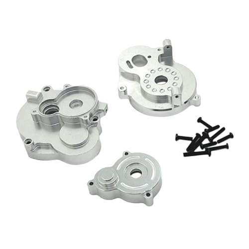 F Fityle 1:12 Aluminium RC Getriebe Abdeckung Ersatzteile Langlebige Obere und Untere Abdeckung für MN128 Auto DIY Zubehör RC Fahrzeuge Teile, Silber von F Fityle