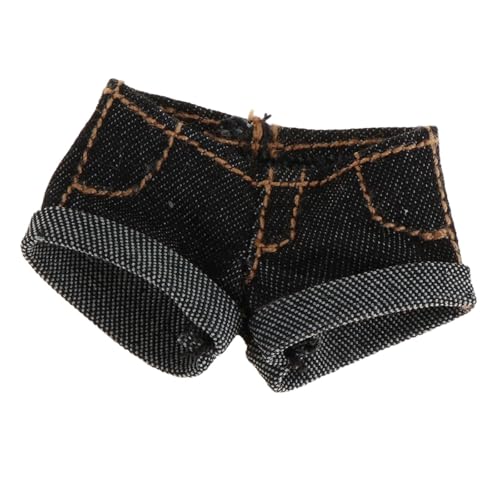 F Fityle 1:12 Denim Shorts Kostüm Retro Stilvoll Cosplay Mode Heiße Kurze Hosen für 6'' Zoll Weibliche Puppe Action Figuren ACCS, Schwarz von F Fityle