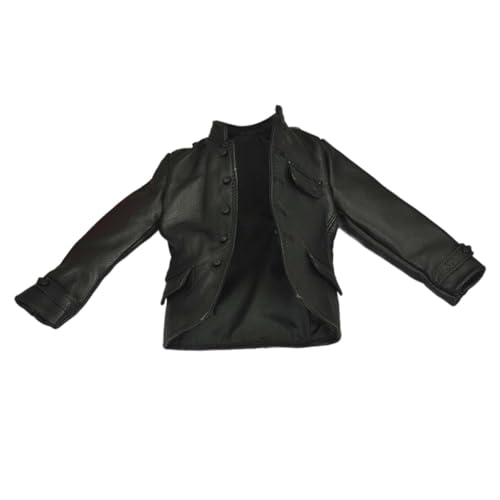 F Fityle 1:6 Puppe Schwarze Jacke Kleidung PU Mantel Klassische Oberbekleidung Lange Ärmel für 12'' Männliche Figur Puppe Zubehör Kostüm von F Fityle