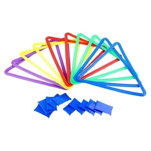 F Fityle 10 Stück Ringe für, Sitzsack, buntes Garten-Ringwurfspiel, Agility-Ringe für Partys, Unterricht für ab 3 Jahren, Dreieck F Fityle 10 Stück Ringe für, Sitzsack, buntes Garten-Ringwurfspiel, Agility-Ringe für Partys, Unterricht für ab 3 Jahren, Dreieck von F Fityle