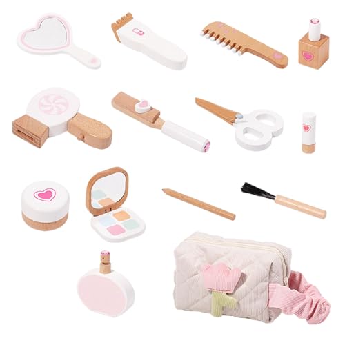 F Fityle 14-teiliges Make-up-Set für Kleinkinder, Kinder-Kosmetik-Set, Spielzeug, Make-up-Sets aus Holz für Mädchen, für Weihnachten, Neujahr, Partygeschenke von F Fityle