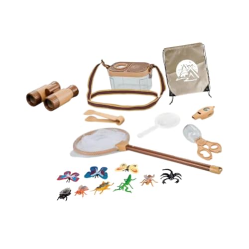 F Fityle 19-teiliges Camping-Set für Kinder, Outdoor-Abenteuer-Set für Kinder, Party-Geschenk, Tier-Lernen, realistisches Camping-Spielzeug für 3–12-jährige von F Fityle