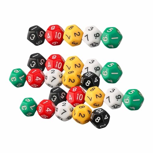 F Fityle 25 Stück Polyedrische Würfel D12 Tischspiel, Polyhedral Dice Collections Board Game, Polyhedral Dice Games Set, Pathfinder DND RPG MTG Tischspiele für Interaktive Partyspiele von F Fityle