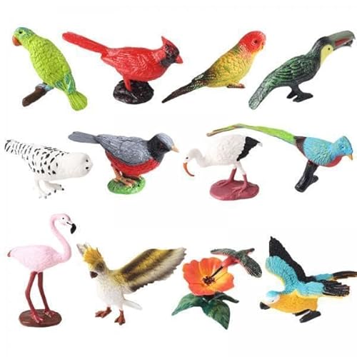 F Fityle 2X 12 Teiliges Realistisches Tiermodell, Tierfiguren, Miniatur Vogelfiguren Set, Mini Vögel Sammlung für Partygeschenke von F Fityle