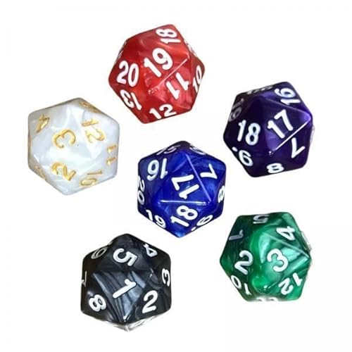 F Fityle 2X 6 Stück D20 Würfel, 20 Seitiges Würfel Set, Partyzubehör 20 Mm Würfel D20 Polyhedral Würfel, für Party Kartenspiele, Tischspiele, Rollenspiele von F Fityle