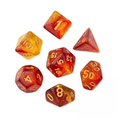 F Fityle 2X 7 Stück Mehrseitige Würfel, D4 D20 Polyedrische Würfel, Unterhaltungsspielzeug, Acrylwürfel für Mathematikunterricht, Brettspiele, von F Fityle