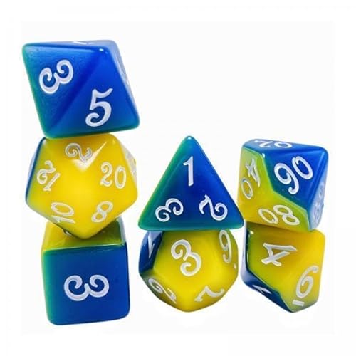 F Fityle 2X 7 Stück Polyedrische Würfel, Mehrseitige Spielwürfel D20 D12 D10 D8 D6 D4 Partygeschenke Spielwürfel Set Würfelset für Bar KTV Brettspiel Tischspie von F Fityle