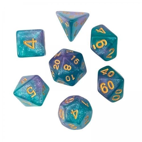 F Fityle 2X 7 Teiliges Polyedrisches Acryl Würfel Set, Mehrseitige Würfel, Bar Spielzeug, D4 D8 D10 D12 D20 für, RPG Rollenspiele, Kartenspiele, Brettspiel von F Fityle