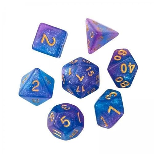 F Fityle 2X 7 Teiliges Polyedrisches Acryl Würfel Set, Mehrseitige Würfel, Bar Spielzeug, D4 D8 D10 D12 D20 für, RPG Rollenspiele, Kartenspiele, Brettspiel von F Fityle