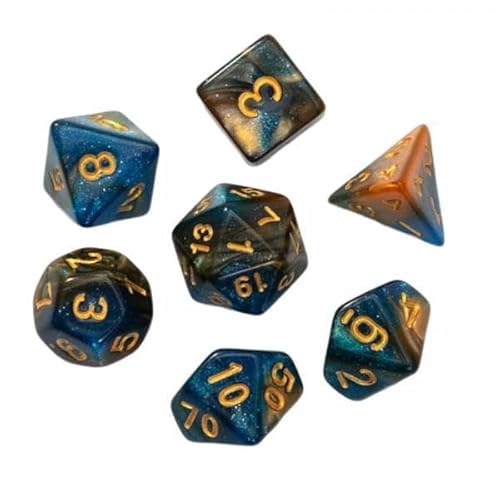 F Fityle 2X 7 Teiliges Polyedrisches Acryl Würfel Set, Mehrseitige Würfel, Bar Spielzeug, D4 D8 D10 D12 D20 für, RPG Rollenspiele, Kartenspiele, Brettspiel von F Fityle