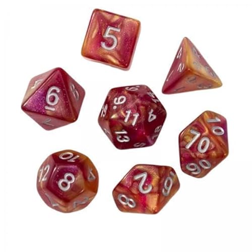 F Fityle 2X 7 Teiliges Polyedrisches Acryl Würfel Set, Mehrseitige Würfel, Bar Spielzeug, D4 D8 D10 D12 D20 für, RPG Rollenspiele, Kartenspiele, Brettspiel von F Fityle